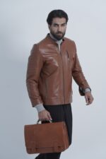 کاپشن مردانه چرم مدل موتوری - آموت چرم - Image 20