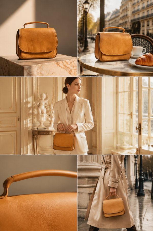 کیف دوشی چرم مدل سونیا - آموت چرم - Image 18