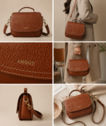 کیف دوشی چرم مدل سونیا - آموت چرم - Image 12