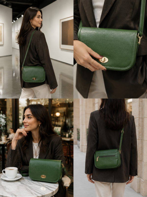 کیف دوشی چرم مدل آرتمیس - آموت چرم - Image 8