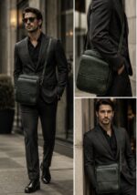 کیف دوشی مردانه چرم مدل کاسپین - آموت چرم - Image 10