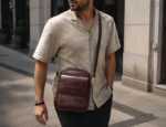 کیف دوشی مردانه چرم مدل کاسپین - آموت چرم - Image 8