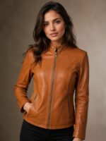 کاپشن چرم زنانه مدل ماریا - آموت چرم - Image 6