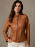 کاپشن چرم زنانه مدل ماریا - آموت چرم - Image 4