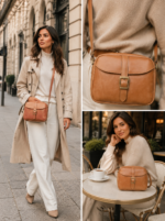 کیف دوشی زنانه چرم مدل لاگوست - آموت چرم - Image 17
