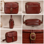 کیف دوشی زنانه چرم مدل لاگوست - آموت چرم - Image 7