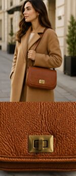 کیف دوشی چرم مدل آرتمیس - آموت چرم - Image 9