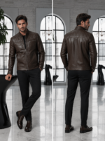 کاپشن چرم مردانه مدل مارکو - آموت چرم - Image 4