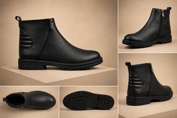 نیم بوت مردانه تمام چرم مدل دانفیل - آموت چرم - Image 7